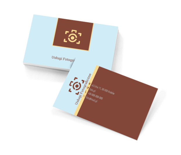 Brązowy aparat, Fotografia, Usługi fotograficzne - Wizytówki Netprint szablony online