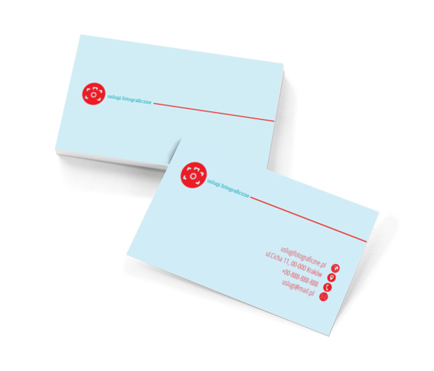 Aparat w czerwonym kółku, Fotografia, Usługi fotograficzne - Wizytówki Netprint szablony online