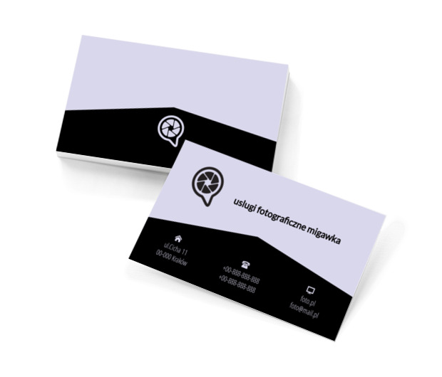 Biało-czarna migawka, Fotografia, Usługi fotograficzne - Wizytówki Netprint szablony online