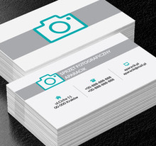 Aparat na szarym pasku, Fotografia, Usługi fotograficzne - Wizytówki Netprint