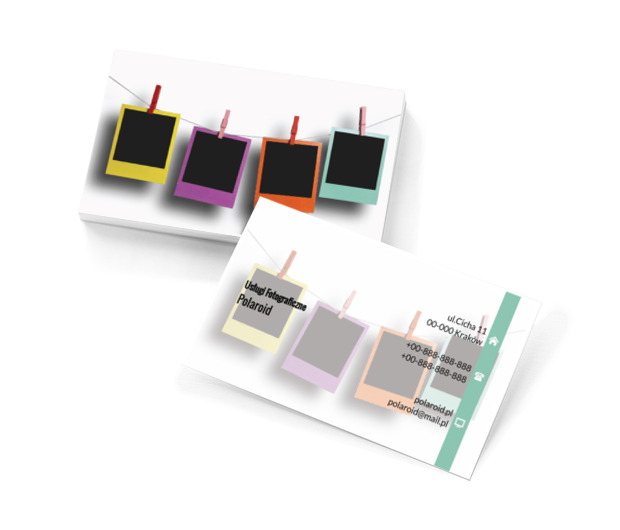 Kolorowe polaroidy, Fotografia, Usługi fotograficzne - Wizytówki Netprint szablony online