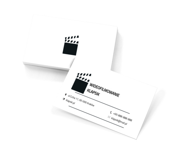 Klaps filmowy, Fotografia, Wideofilmowanie - Wizytówki Netprint szablony online