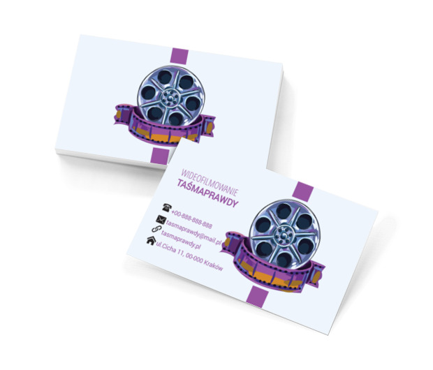 Kolorowa taśma filmowa, Fotografia, Wideofilmowanie - Wizytówki Netprint szablony online