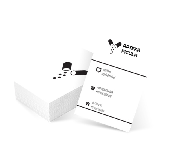 Czarna pigułka, Medycyna, Apteka - Wizytówki Netprint szablony online