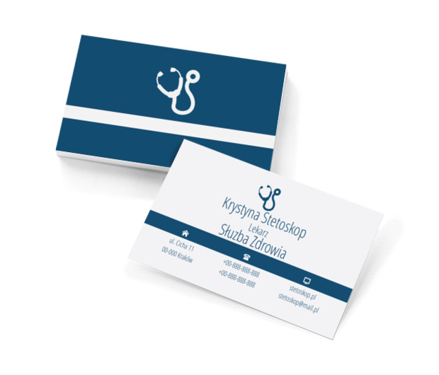 Dwa stetoskopy, Medycyna, Lekarz - Wizytówki Netprint szablony online