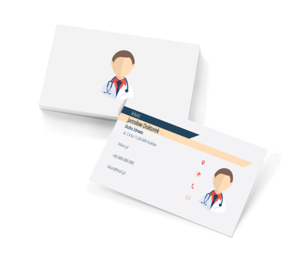 Postać lekarza, Medycyna, Lekarz - Wizytówki Netprint szablony online