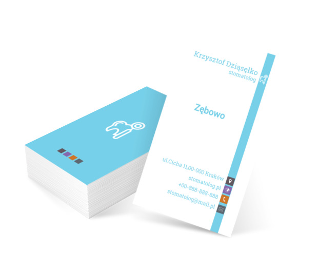 Ząb z lustrem dentystycznym, Medycyna, Stomatologia - Wizytówki Netprint szablony online