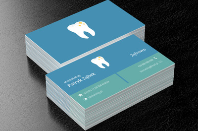 Ząb ze złotym refleksem , Medycyna, Stomatologia - Wizytówki Netprint