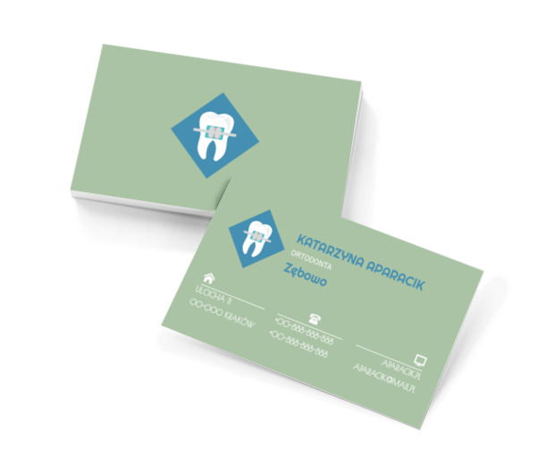 Ząb z aparatem, Medycyna, Stomatologia - Wizytówki Netprint szablony online