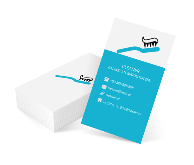 Szczoteczka do zębów, Medycyna, Stomatologia - Wizytówki Netprint szablony online