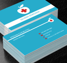 Białe jabłko z krzyżem, Medycyna, Służba zdrowia - Wizytówki Netprint