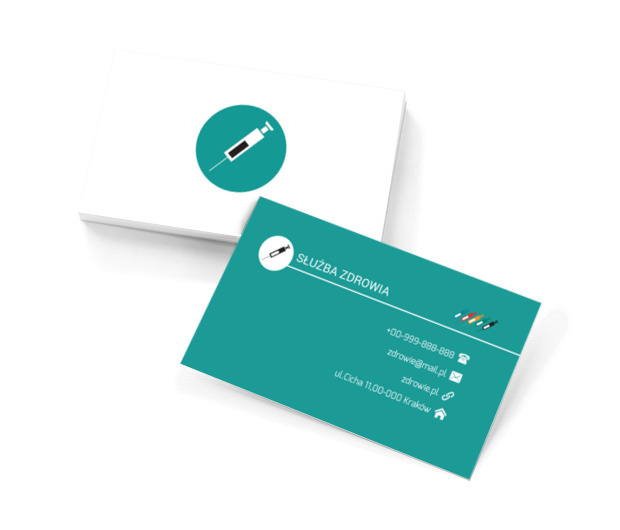 Zdrowa strzykawka, Medycyna, Służba zdrowia - Wizytówki Netprint szablony online
