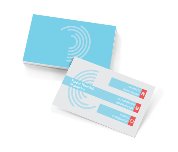 Niebieskie półokręgi, Motywy, Abstrakcja - Wizytówki Netprint szablony online