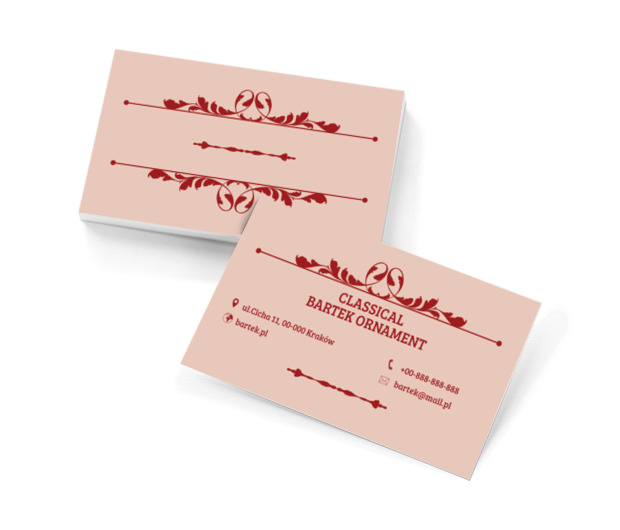 Podłużne ornamenty, Motywy, Klasyczne - Wizytówki Netprint szablony online