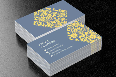 Żółty wzór, Motywy, Klasyczne - Wizytówki Netprint