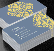 Żółty wzór, Motywy, Klasyczne - Wizytówki Netprint