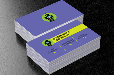 Czarny robot, Motywy, Elektronika - Wizytówki Netprint