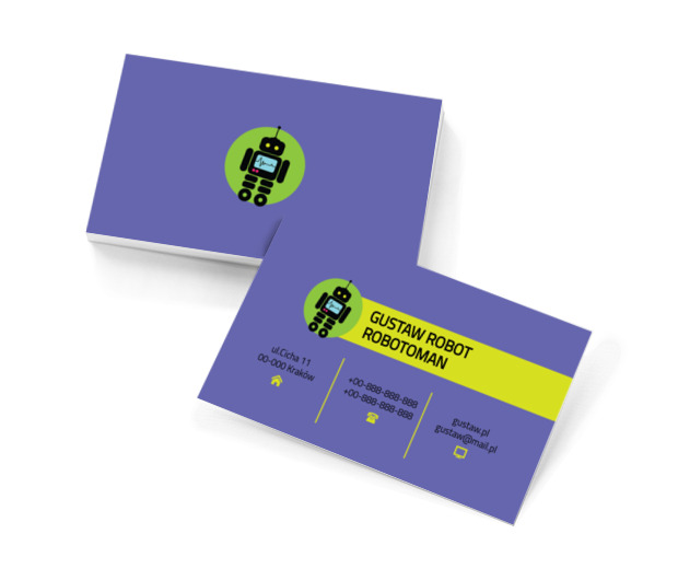 Czarny robot, Motywy, Elektronika - Wizytówki Netprint szablony online