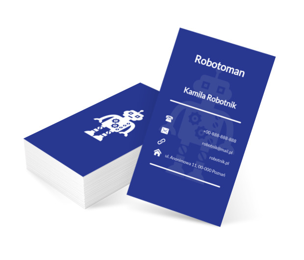Biały robot, Motywy, Elektronika - Wizytówki Netprint szablony online