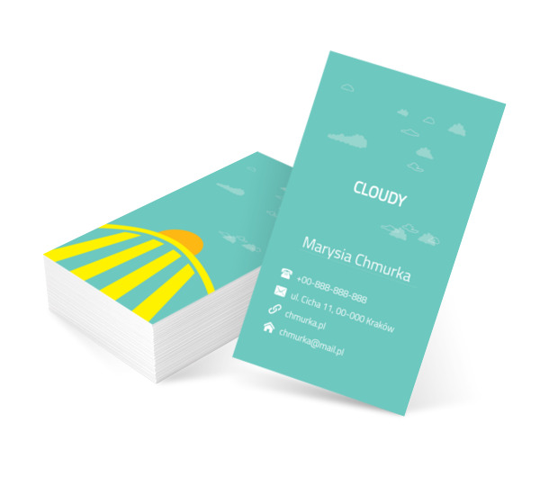 Słońce za horyzontem, Motywy, Krajobraz - Wizytówki Netprint szablony online