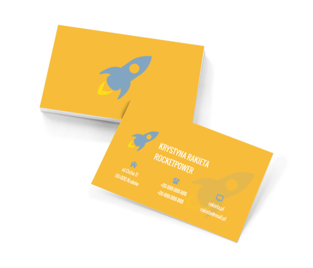 Niebieska rakieta, Motywy, Przedmioty - Wizytówki Netprint szablony online