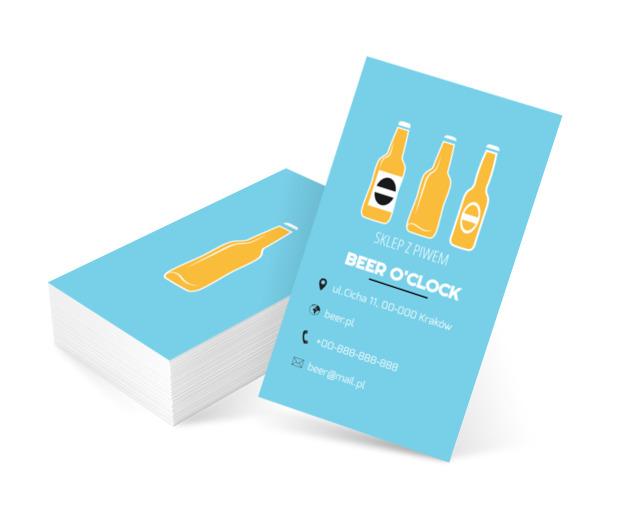 Trzy butelki, Motywy, Przedmioty - Wizytówki Netprint szablony online