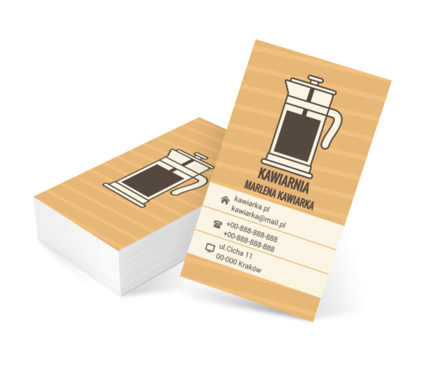 Biała kawiarka, Motywy, Przedmioty - Wizytówki Netprint szablony online