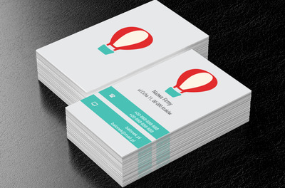 Czerwono-biały balon, Motywy, Przedmioty - Wizytówki Netprint