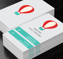 Czerwono-biały balon, Motywy, Przedmioty - Wizytówki Netprint