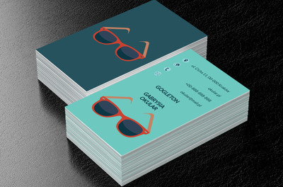 Czerwone okulary przeciwsłoneczne, Motywy, Przedmioty - Wizytówki Netprint