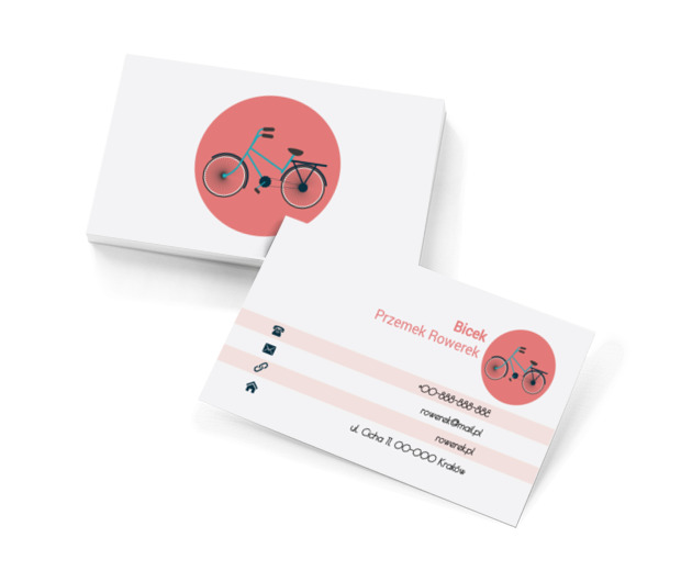 Niebieski rower, Motywy, Przedmioty - Wizytówki Netprint szablony online