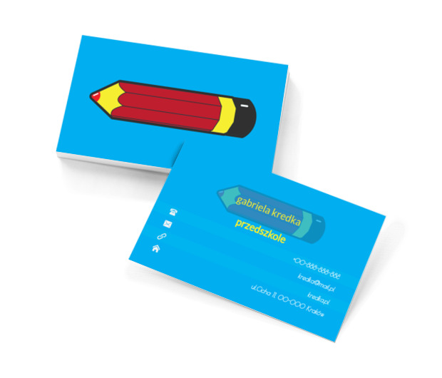 Kolorowa kredka, Motywy, Przedmioty - Wizytówki Netprint szablony online