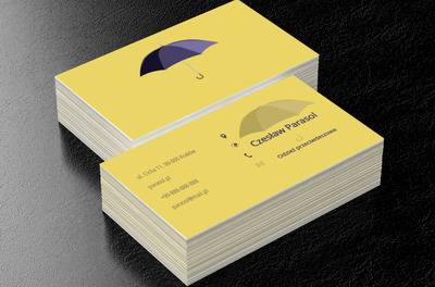 Granatowy parasol, Motywy, Przedmioty - Wizytówki Netprint