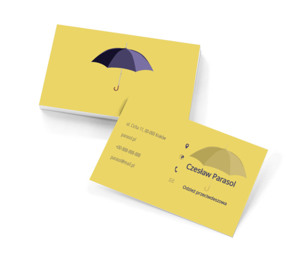Granatowy parasol, Motywy, Przedmioty - Wizytówki Netprint szablony online