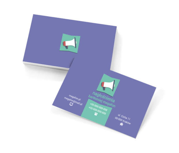 Kolorowy megafon, Motywy, Przedmioty - Wizytówki Netprint szablony online