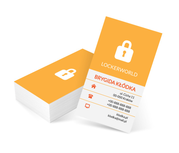 Biała kłódka, Motywy, Przedmioty - Wizytówki Netprint szablony online