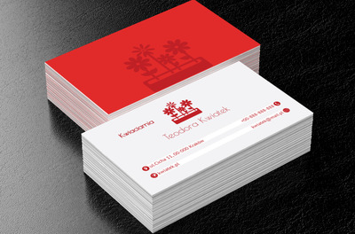 Kwiecista czerwień, Motywy, Roślinne - Wizytówki Netprint