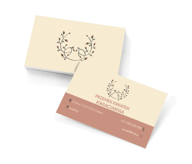 Roślinny wianek, Motywy, Roślinne - Wizytówki Netprint szablony online