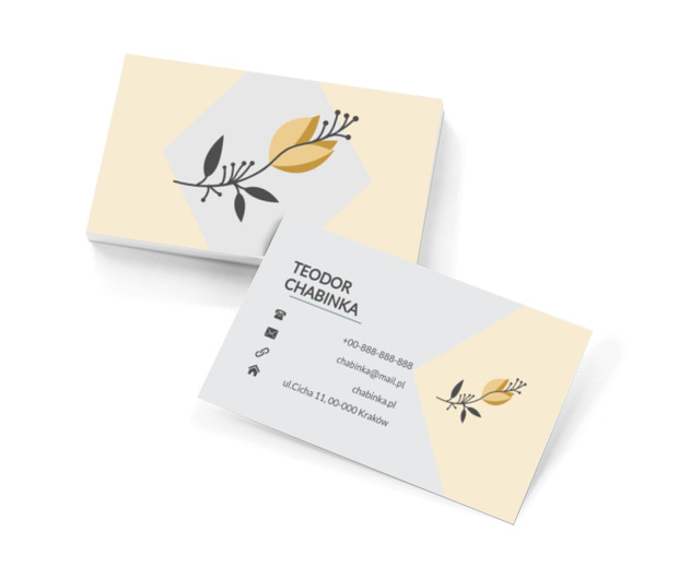 Kolorowy kwiat, Motywy, Roślinne - Wizytówki Netprint szablony online