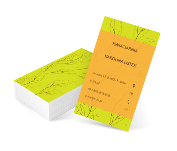 Jesienne liście, Motywy, Roślinne - Wizytówki Netprint szablony online