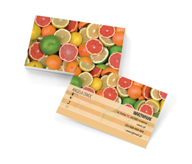 Smakowite cytrusy, Motywy, Roślinne - Wizytówki Netprint szablony online