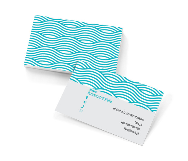 Niebieska fala, Motywy, Tła i tekstury - Wizytówki Netprint szablony online