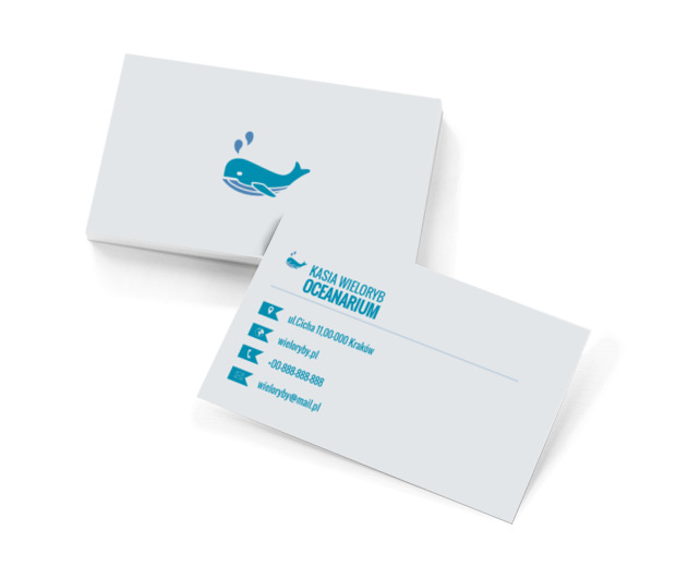 Niebieski wieloryb, Motywy, Zwierzęta - Wizytówki Netprint szablony online