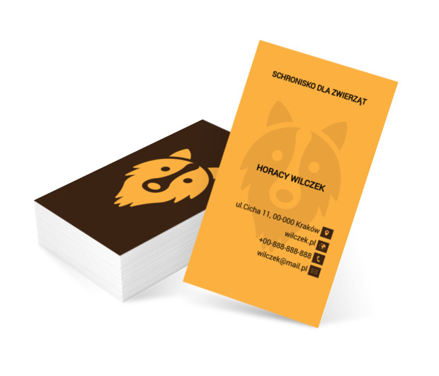 Głowa wilka, Motywy, Zwierzęta - Wizytówki Netprint szablony online