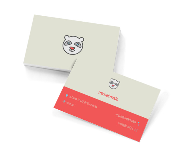 Biały misio, Motywy, Zwierzęta - Wizytówki Netprint szablony online