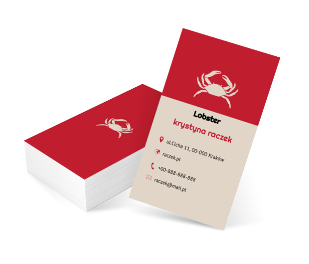 Biały krab, Motywy, Zwierzęta - Wizytówki Netprint szablony online