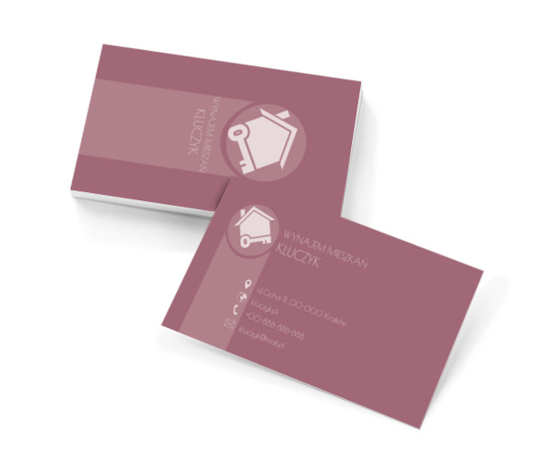 Kluczyk pod domem, Nieruchomość, Wynajem mieszkań - Wizytówki Netprint szablony online