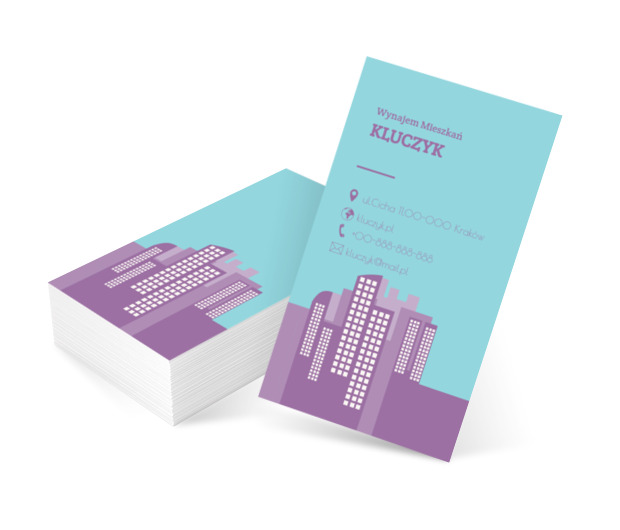 Fioletowe osiedle, Nieruchomość, Wynajem mieszkań - Wizytówki Netprint szablony online