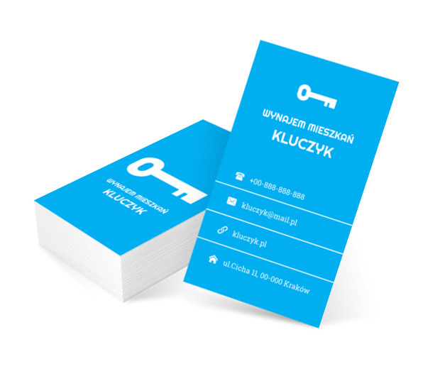 Biały klucz, Nieruchomość, Wynajem mieszkań - Wizytówki Netprint szablony online