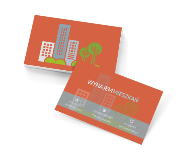Kolorowe blokowisko, Nieruchomość, Wynajem mieszkań - Wizytówki Netprint szablony online